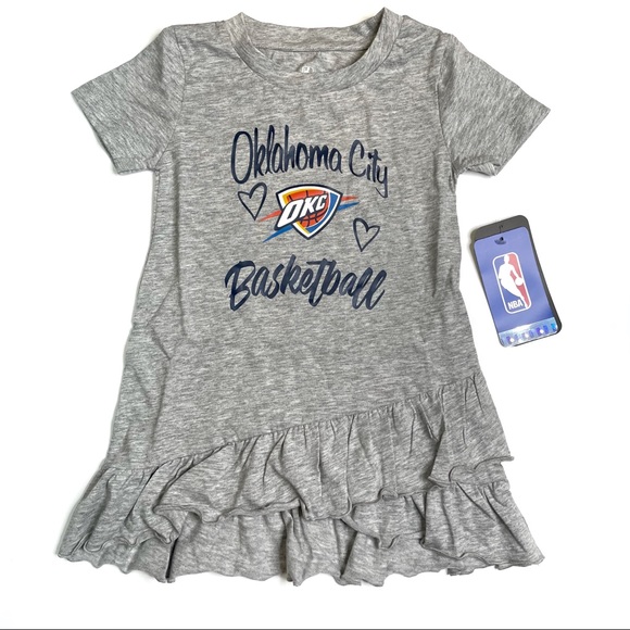 NBA Dresses Nba Okc Thunder Basketball Ruffle Shirt Dress Oklahoma
